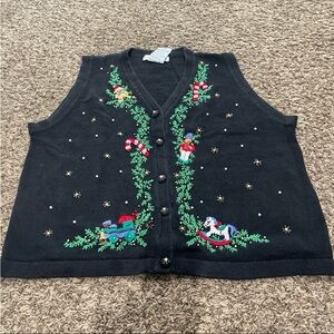 Victoria Jones vintage Christmas sweater vest size XL